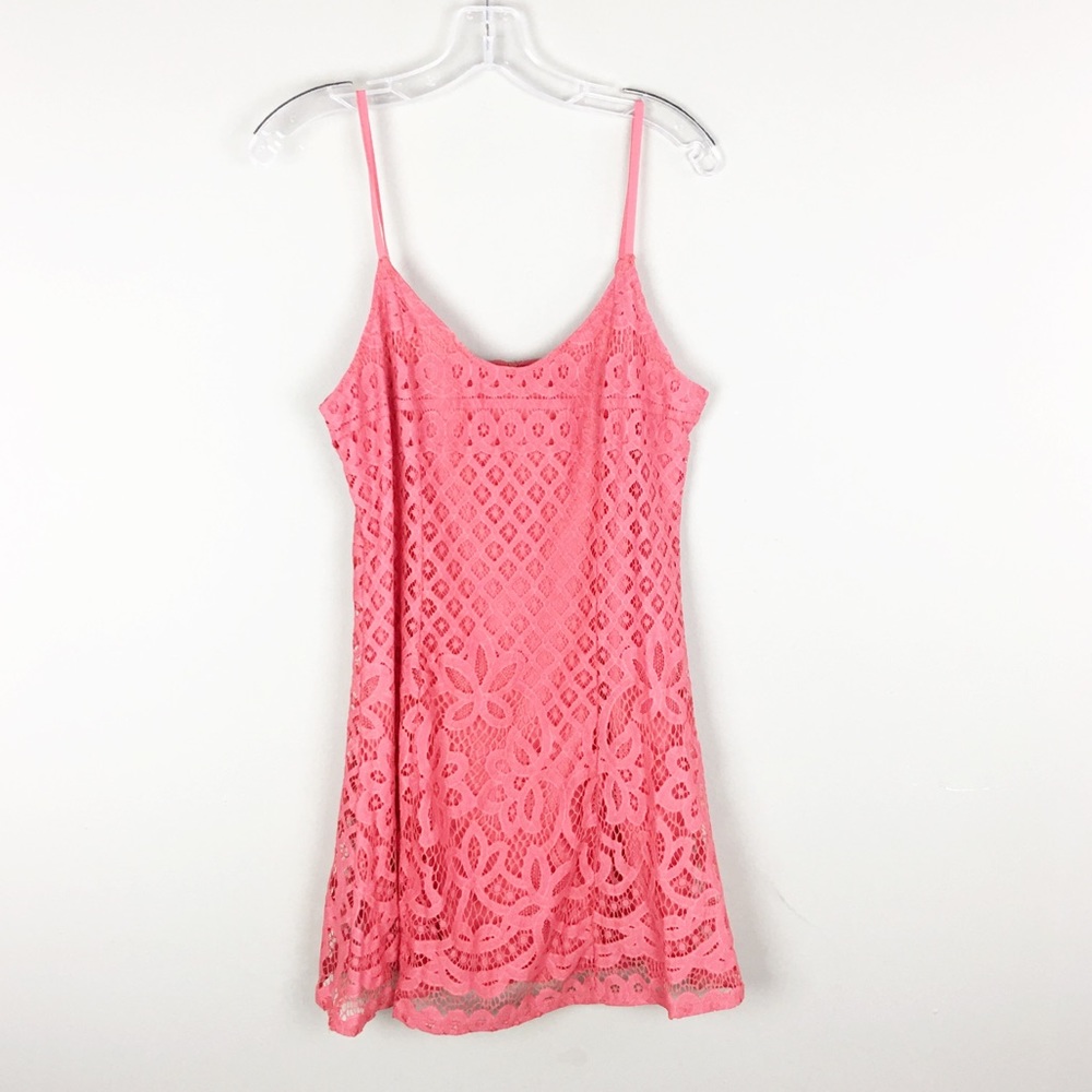 Sequin Hearts | Coral Lacy Dress - E91